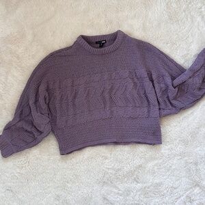 Fashion Nova Purple/Lavender Cropped Knit Sweater